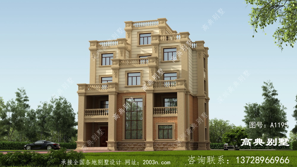 農村五層別墅的自建設計具有獨特的外觀。