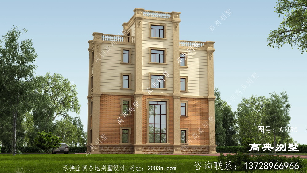 農村五層別墅的自建設計具有獨特的外觀。
