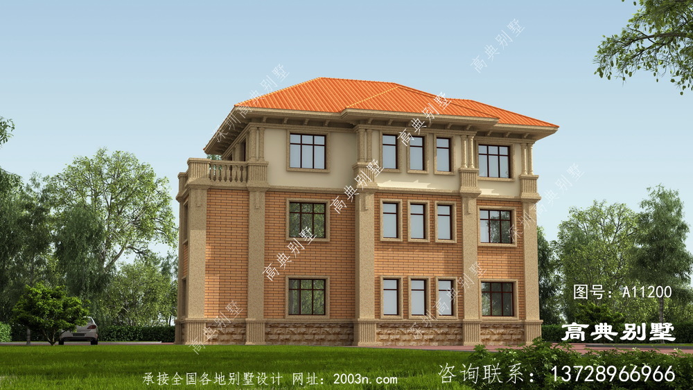 這款三層別墅，不愧為歐式中的經典三層別墅