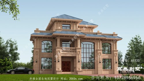 豪華經典三層歐式石材別墅設計圖