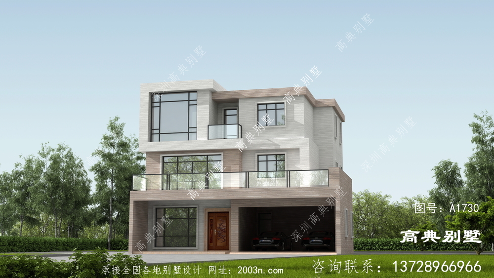 外觀大氣造價經(jīng)濟的現(xiàn)代風格平屋頂別墅