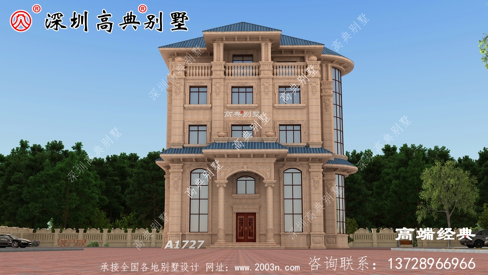 私人定制的五層現代別墅，非常有氣質有格調，建棟在老家絕對萬里挑一。