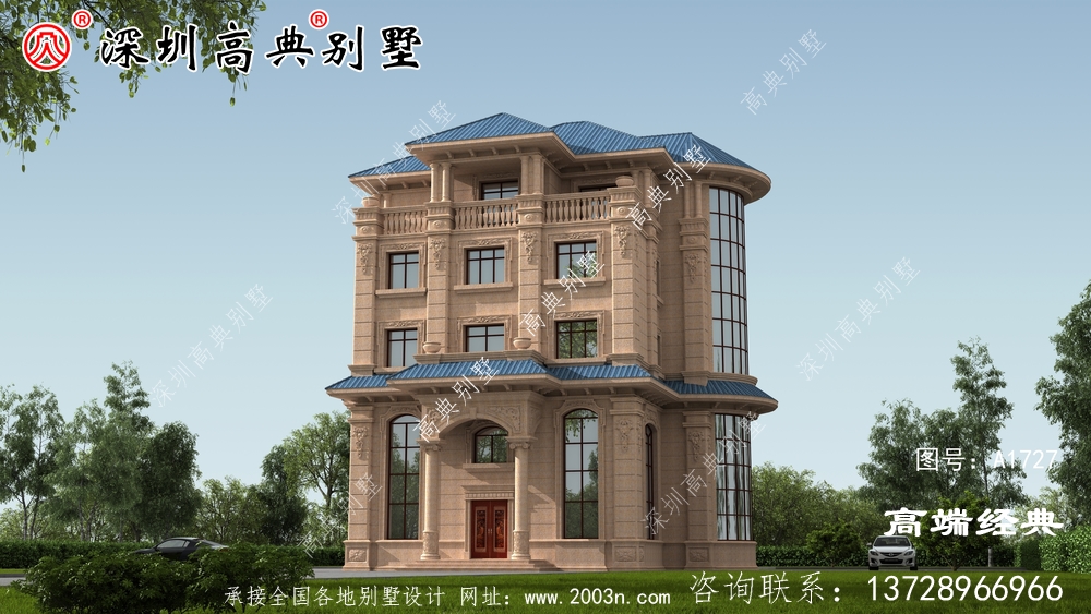 私人定制的五層現代別墅，非常有氣質有格調，建棟在老家絕對萬里挑一。