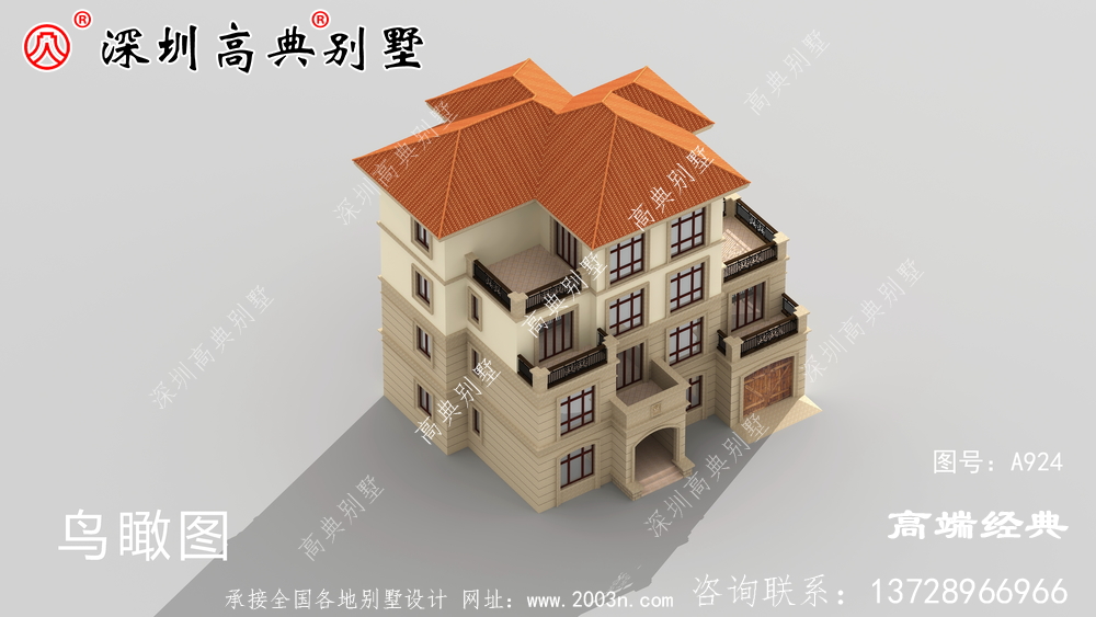 四層歐式別墅布局圖，追求舒適，兼顧精致優雅。