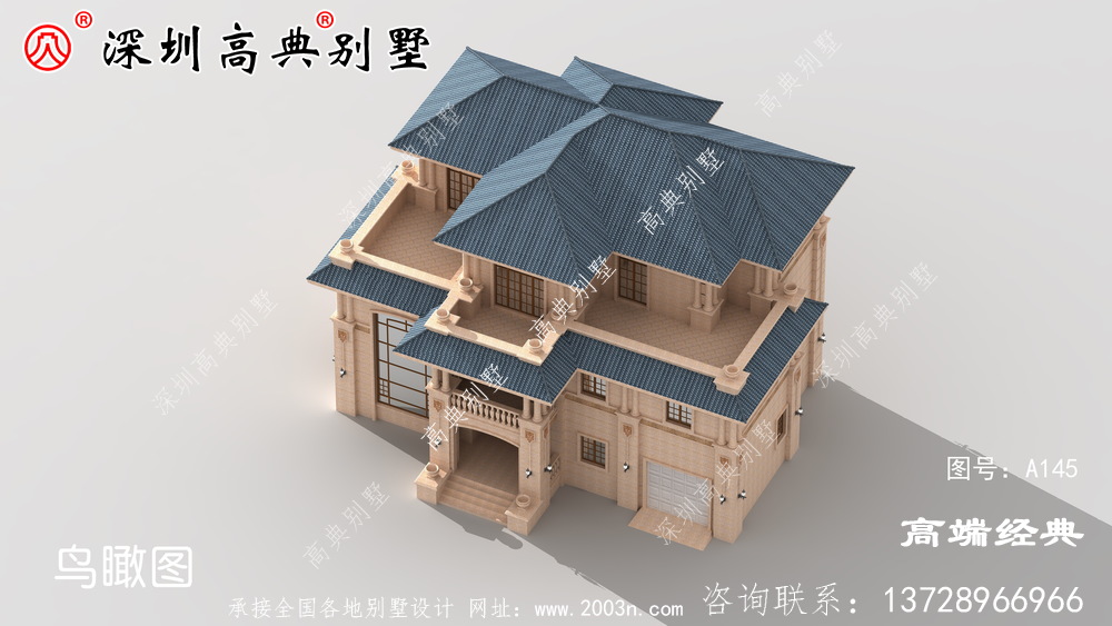 帶陽臺的三層現代別墅，完美的鄉村別墅，理想的居住場所。
