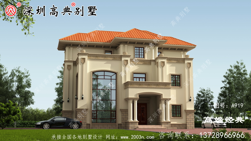 三層樓的設計圖農村簡單大氣，家庭多，可以這樣建造。