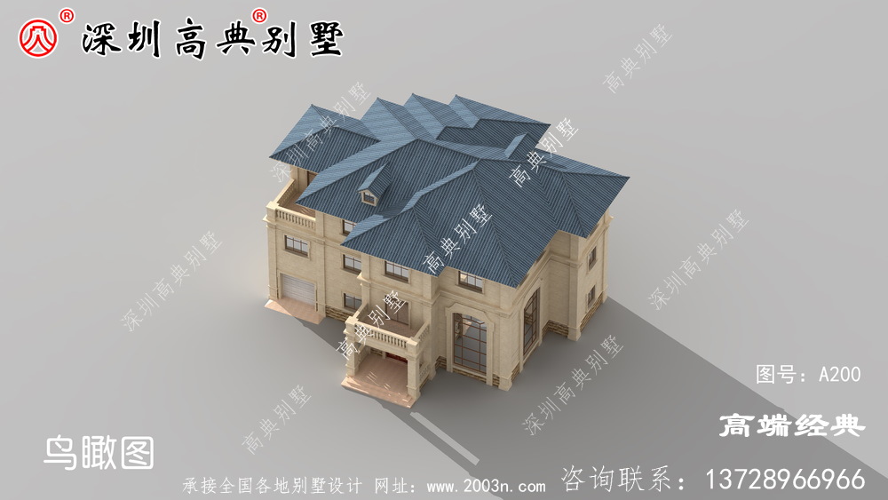 鄉(xiāng)村帶陽臺的三層樓圖，采光靠它，關(guān)鍵是溫暖。