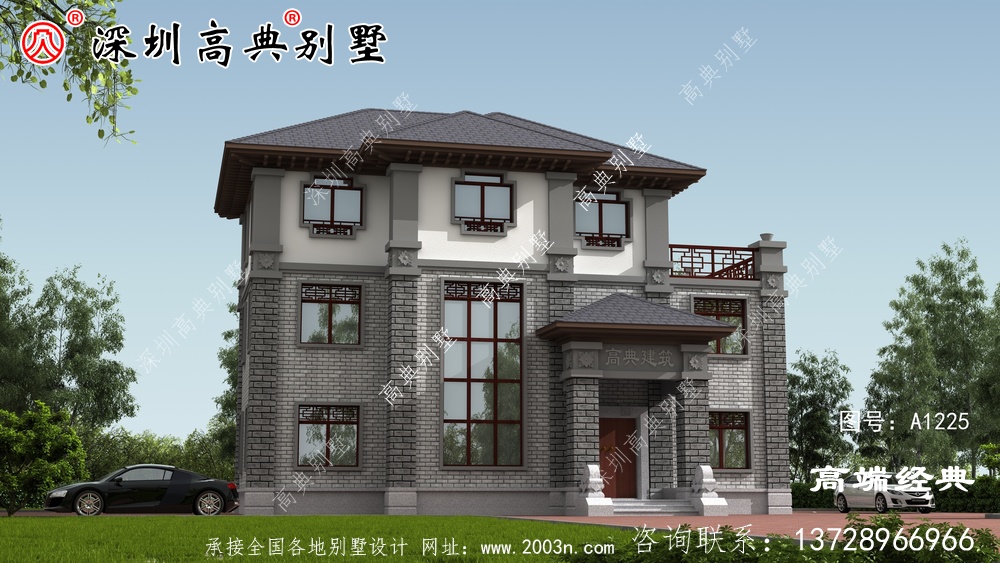 鄉(xiāng)村三層大氣別墅圖片，建這樣的房子，出去肯定有面子。