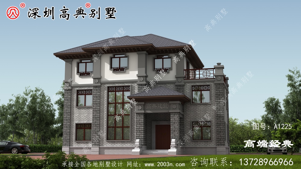 鄉(xiāng)村三層大氣別墅圖片，建這樣的房子，出去肯定有面子。