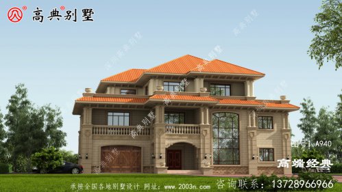 三層歐式別墅，外觀充滿歐式風情，享