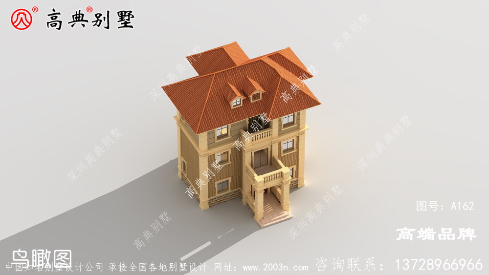 農村三層歐式別墅設計圖紙，戶型簡單又美觀，適合全家人居住