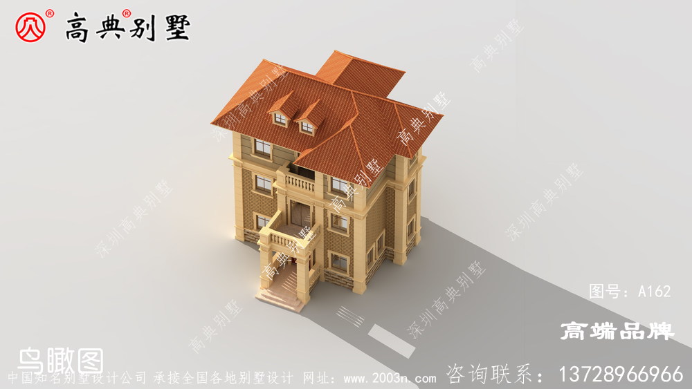 農村三層歐式別墅設計圖紙，戶型簡單又美觀，適合全家人居住